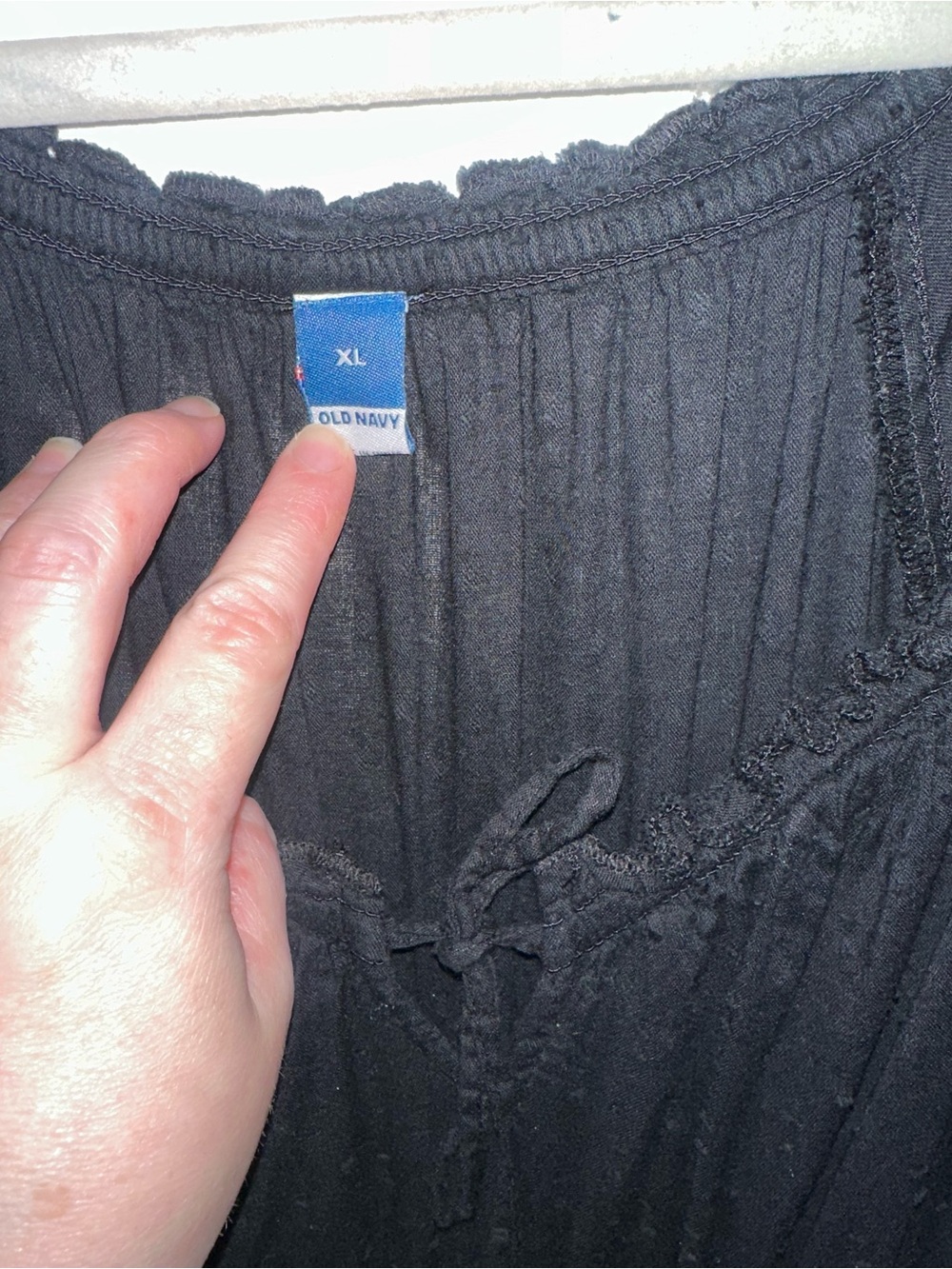 Old navy black eyelet Maxi Dress with Smocked Waist - Picture 3 of 5